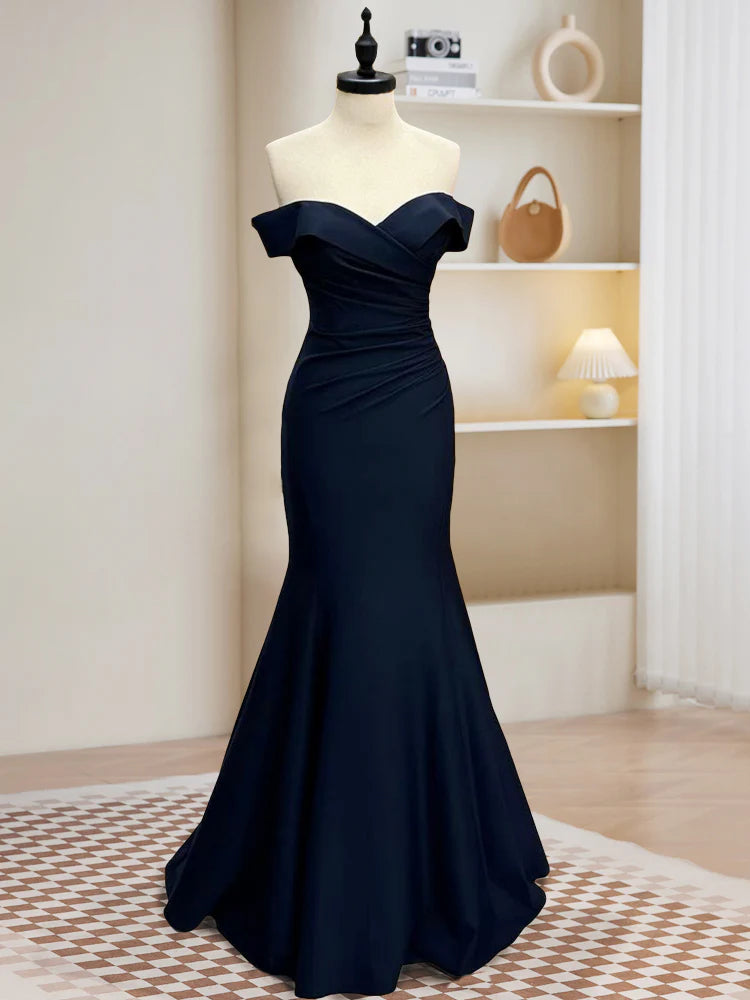 Dark Blue Long Prom Dress Dark Blue Long Formal Dress