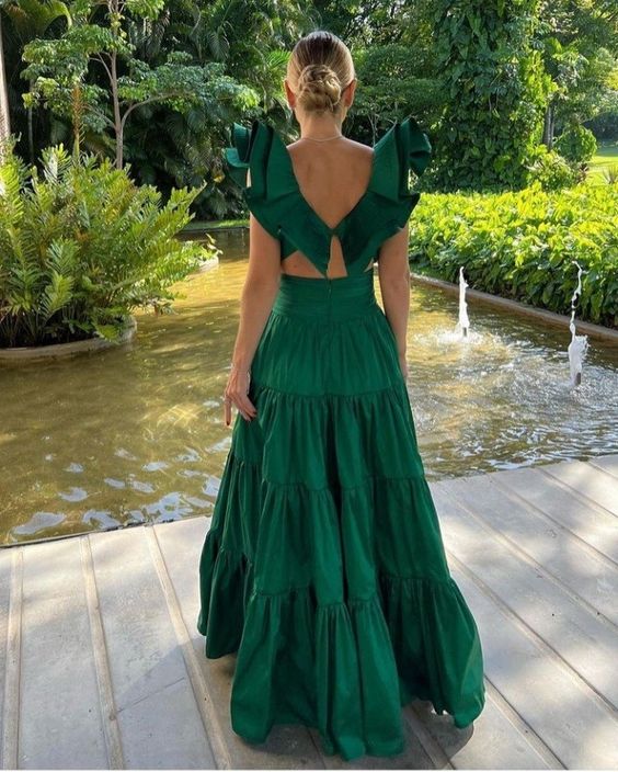 New arrive green prom dress Evening Gown Long Prom Dresses