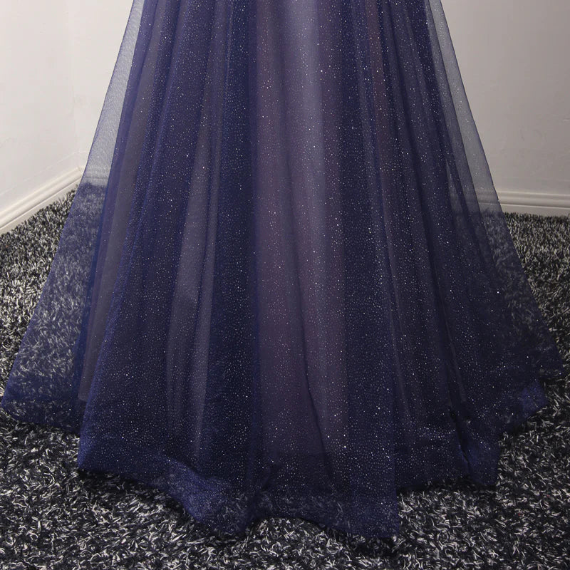 V Neck Long Purple Prom Dress Purple Long Evening Dress