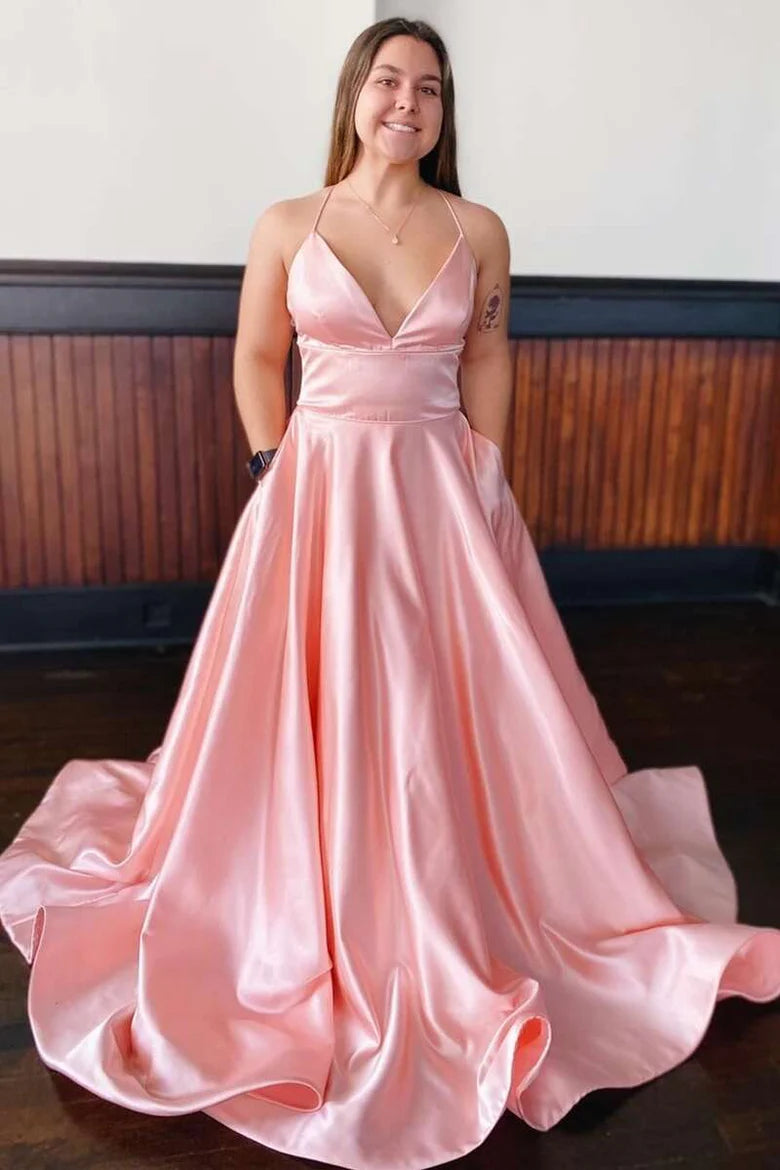 Beautiful Simple Yellow Empire Long Prom Dress