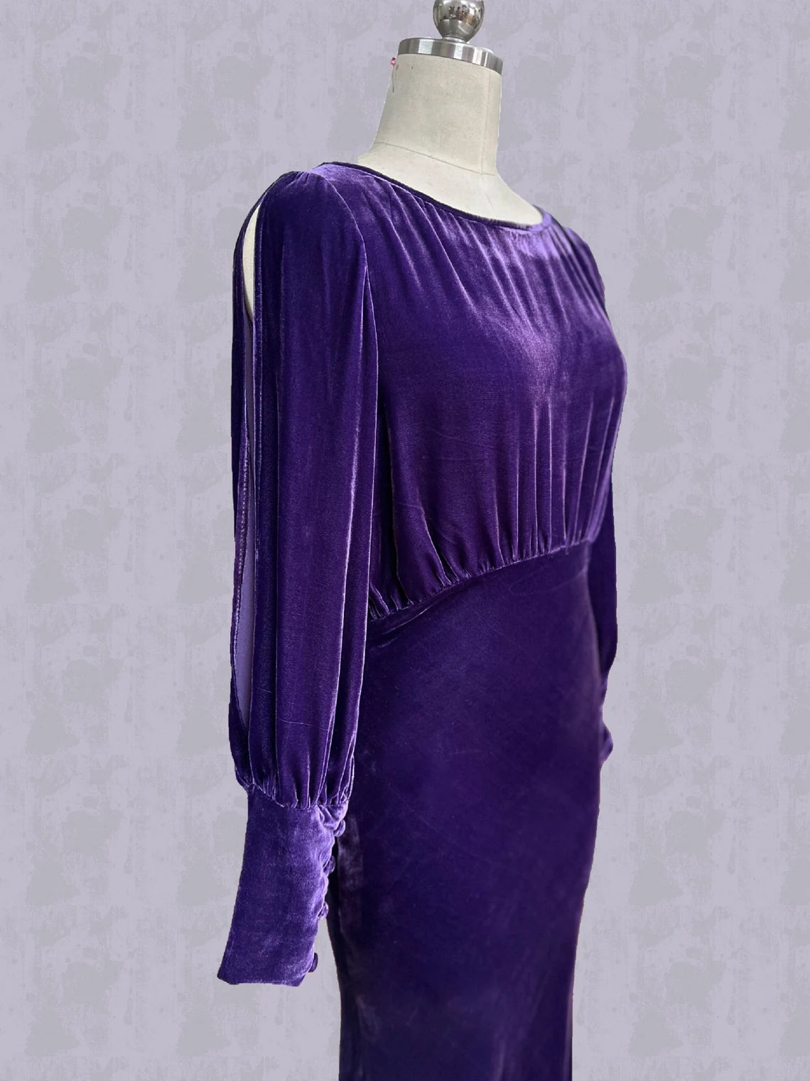 Silk Velvet Dress  Luxurious Silk Velvet Prom Dress with Sleeves Gift for her Long Dress