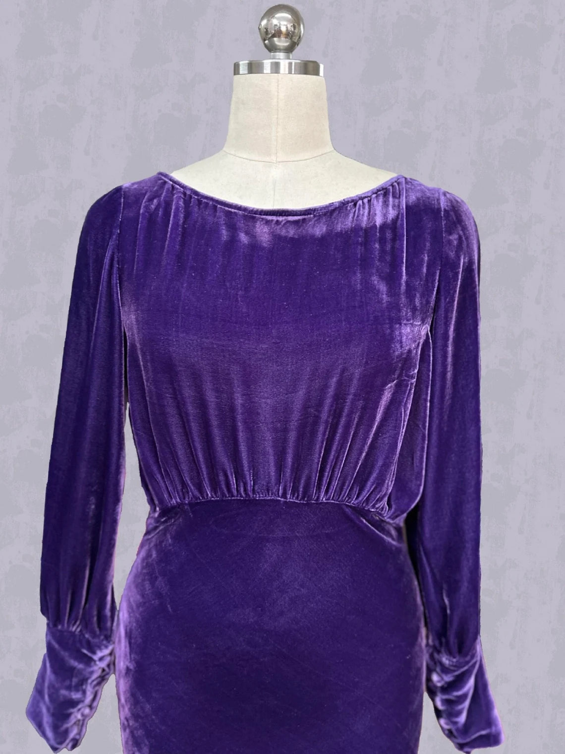 Silk Velvet Dress  Luxurious Silk Velvet Prom Dress with Sleeves Gift for her Long Dress