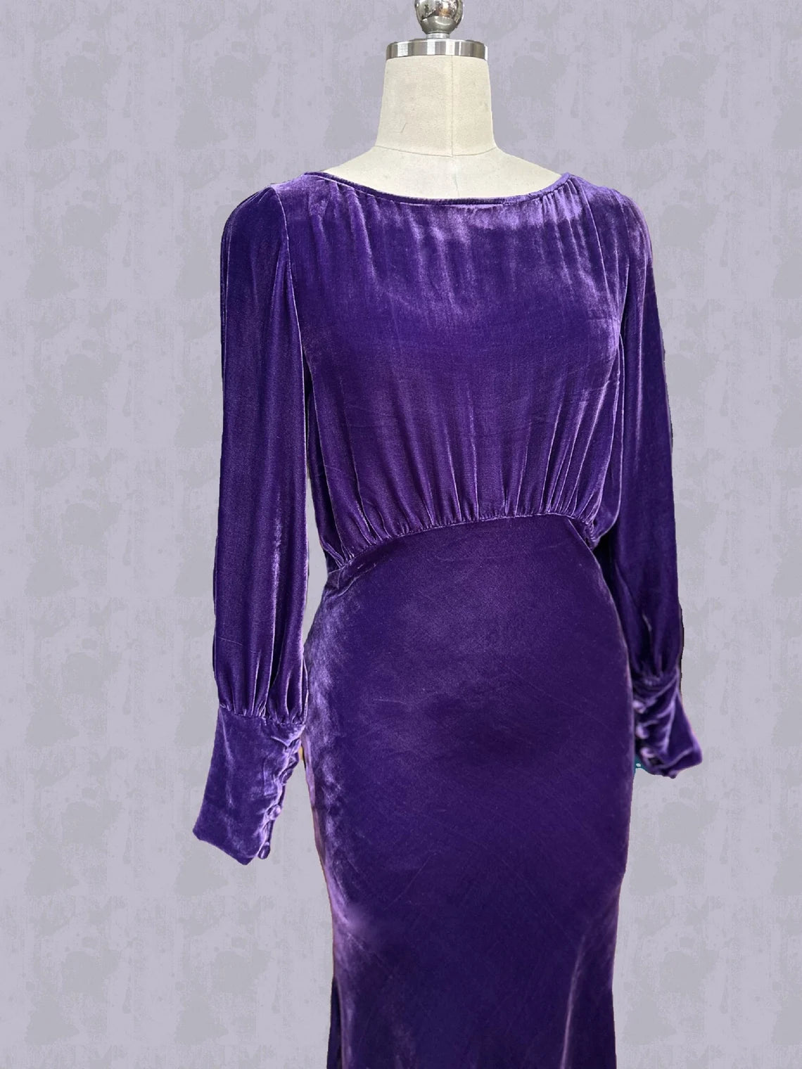 Silk Velvet Dress  Luxurious Silk Velvet Prom Dress with Sleeves Gift for her Long Dress