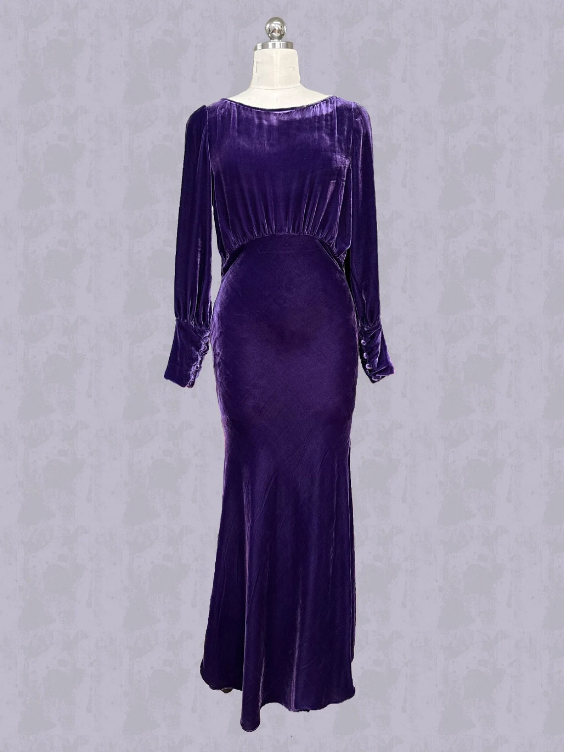 Silk Velvet Dress  Luxurious Silk Velvet Prom Dress with Sleeves Gift for her Long Dress