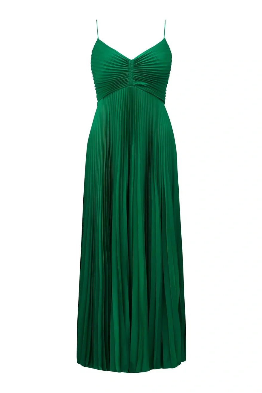 Chic A Line Halter Neck Green Long Prom Dress