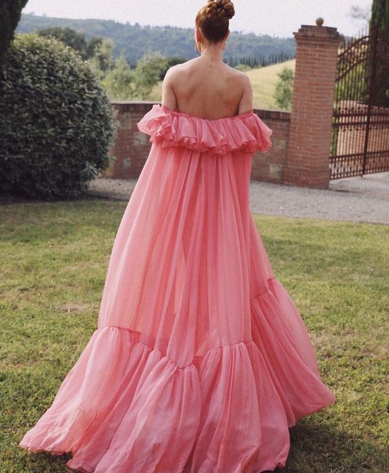 Pink long formal prom dress long evening party Gown