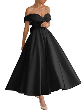 A-Line/Princess Off-The-Shoulder Ankle-Length Wedding Dress