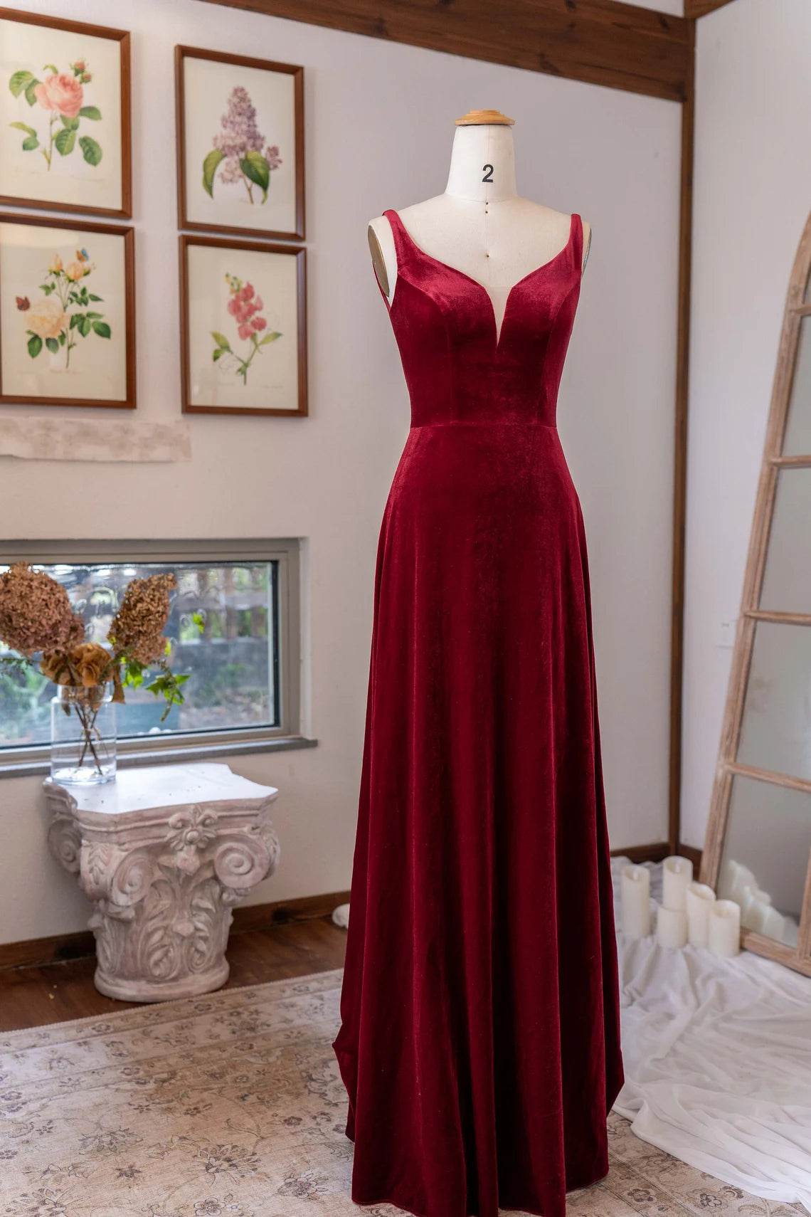 Velvet Dress Prom Dress Free Custom Sizing  Long Maxi Formal Gown