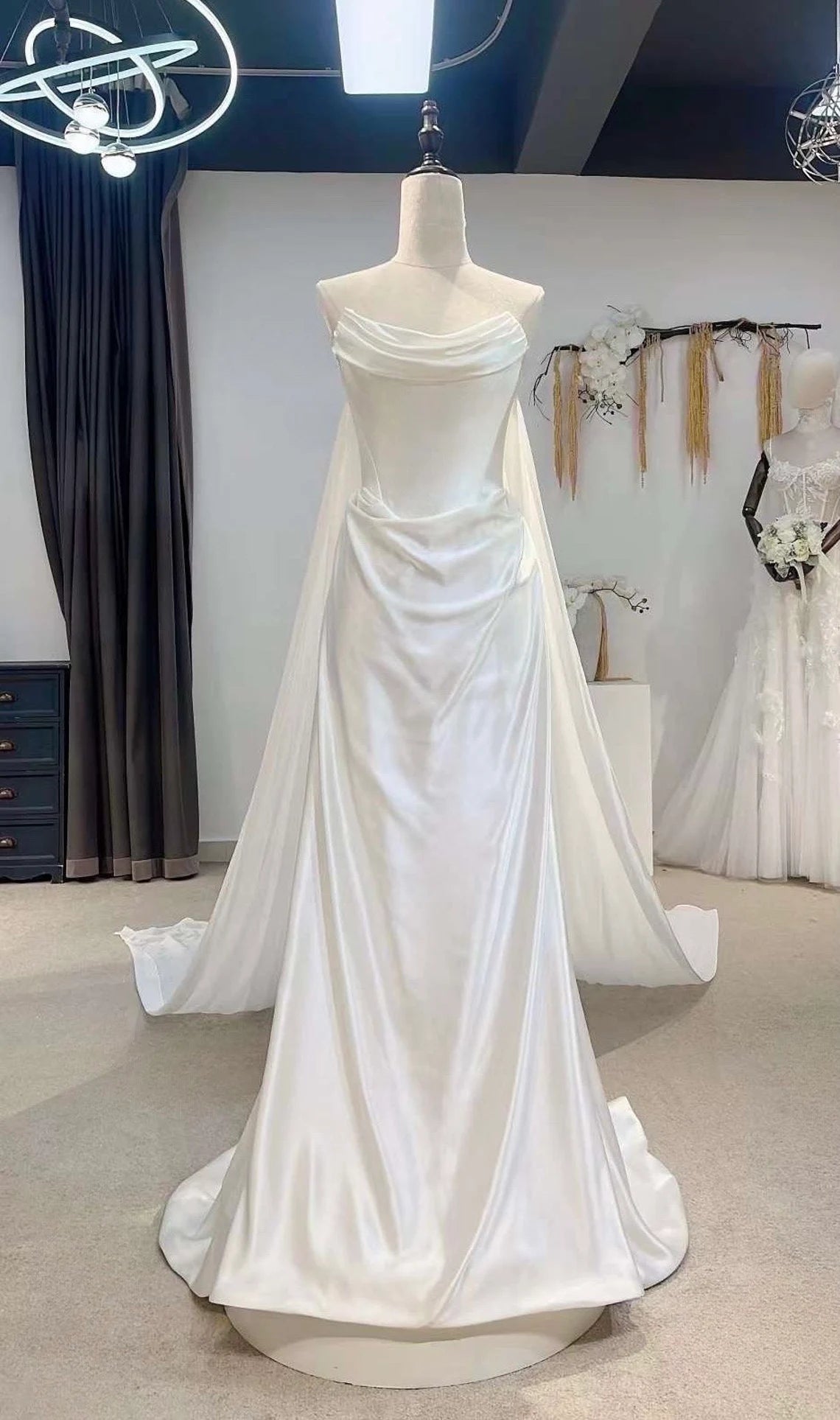 Minimalist Satin Corset Wedding Bridal Dress Custom Simple Elegant Georgia Flower wedding