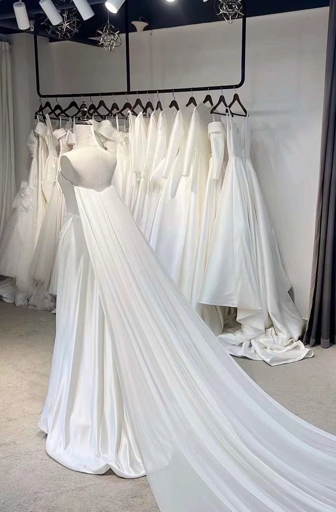 Minimalist Satin Corset Wedding Bridal Dress Custom Simple Elegant Georgia Flower wedding