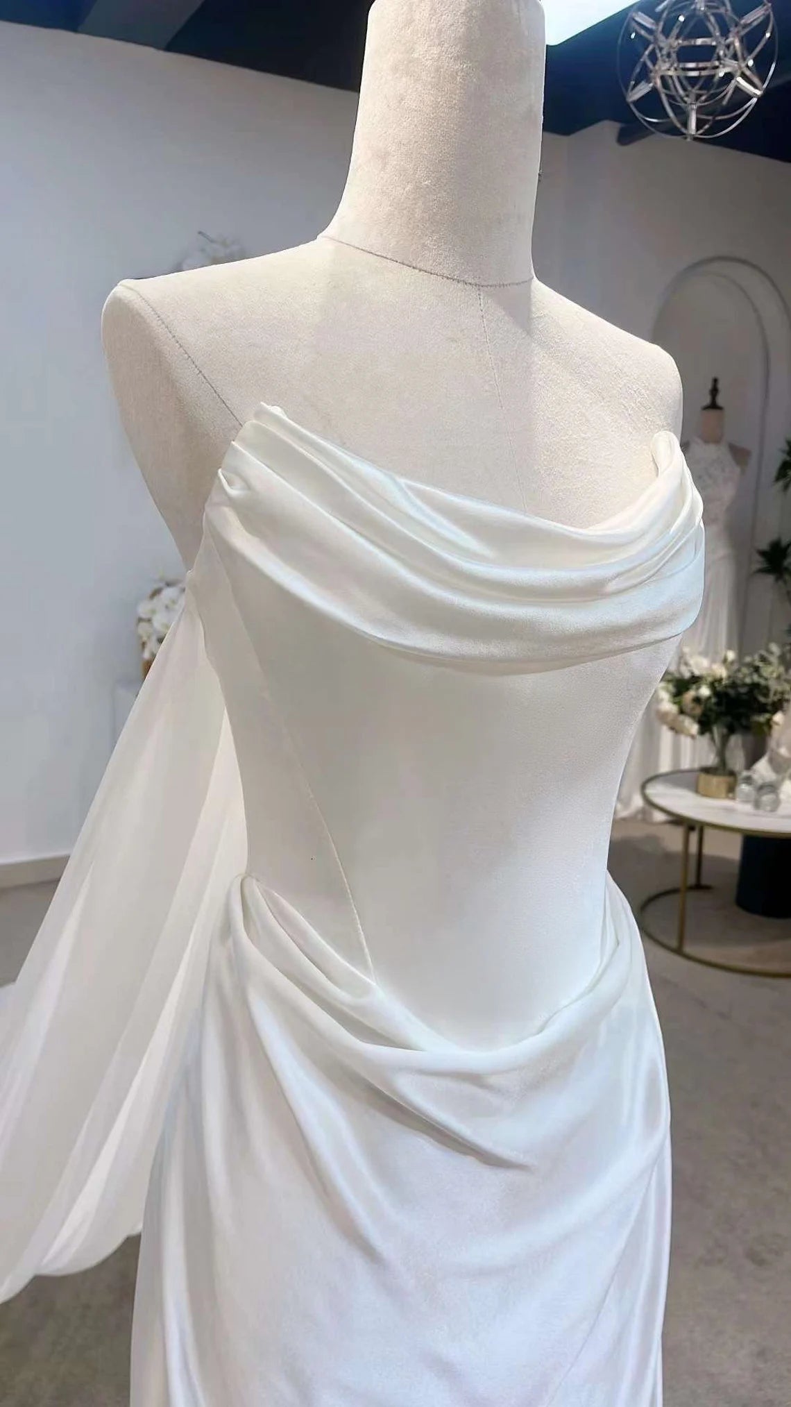 Minimalist Satin Corset Wedding Bridal Dress Custom Simple Elegant Georgia Flower wedding
