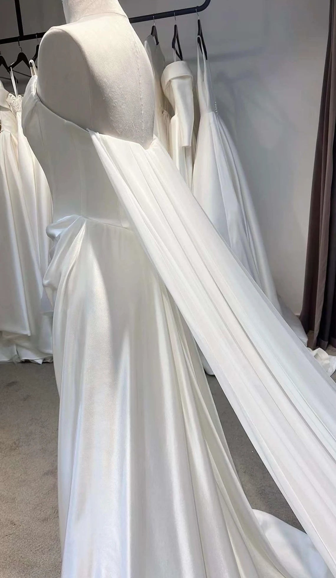 Minimalist Satin Corset Wedding Bridal Dress Custom Simple Elegant Georgia Flower wedding