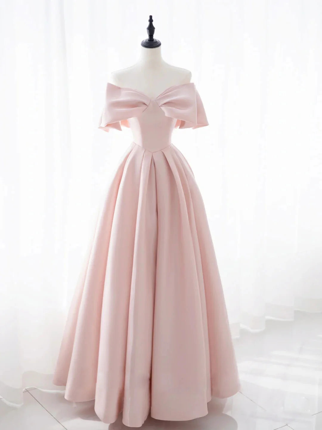 Pink Satin Long Prom Dresses Pink Bridesmaid Dresses