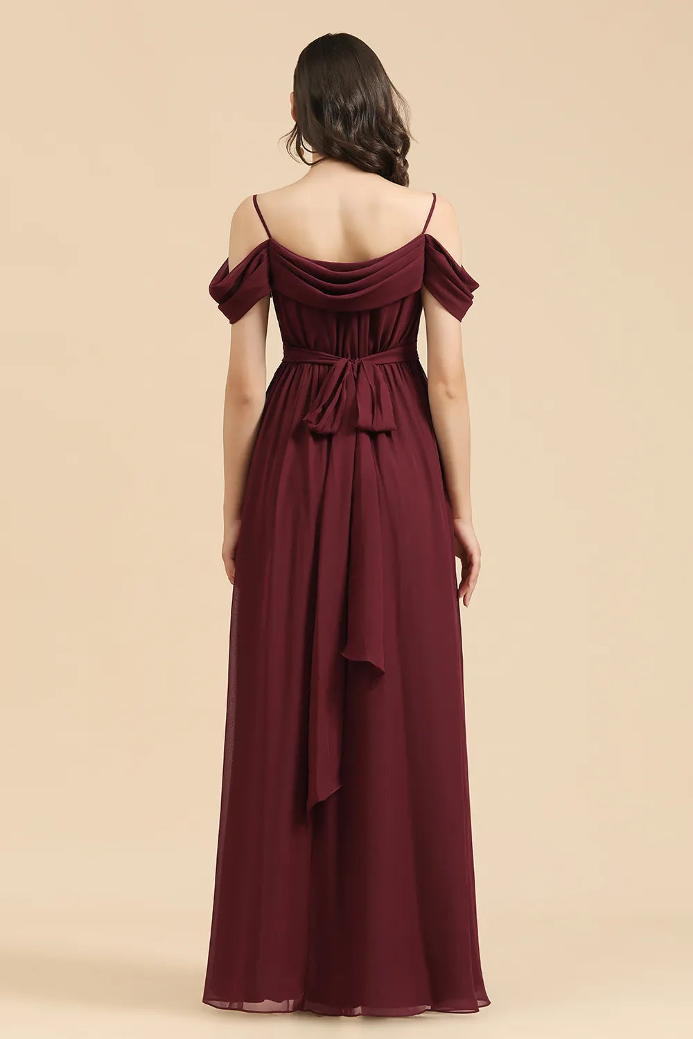 Spaghetti Strap Sweetheart A-Line Off the Shoulder Bridesmaid Gown