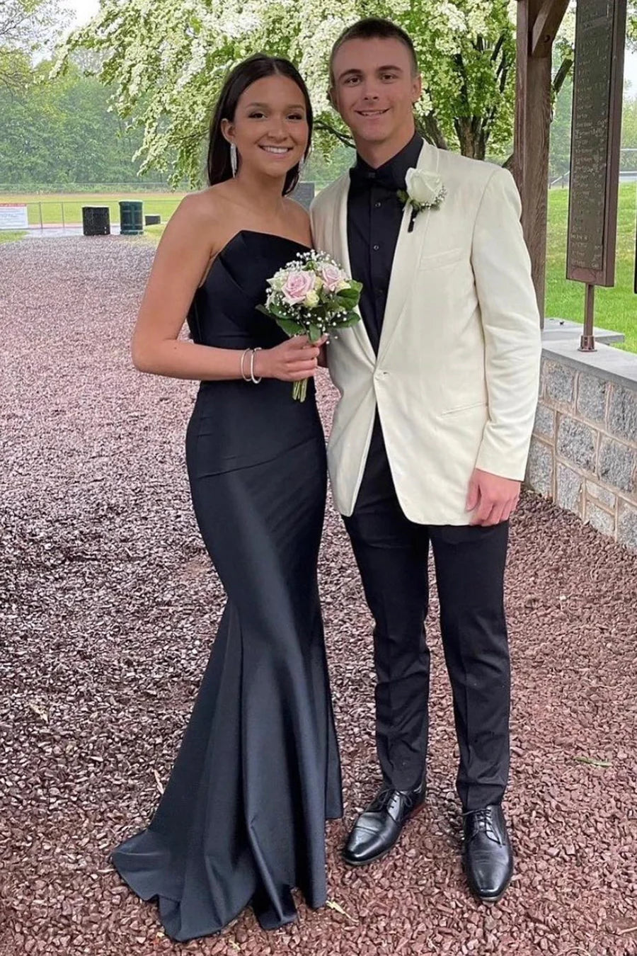 Green Strapless Ruched Mermaid Long Formal Dress