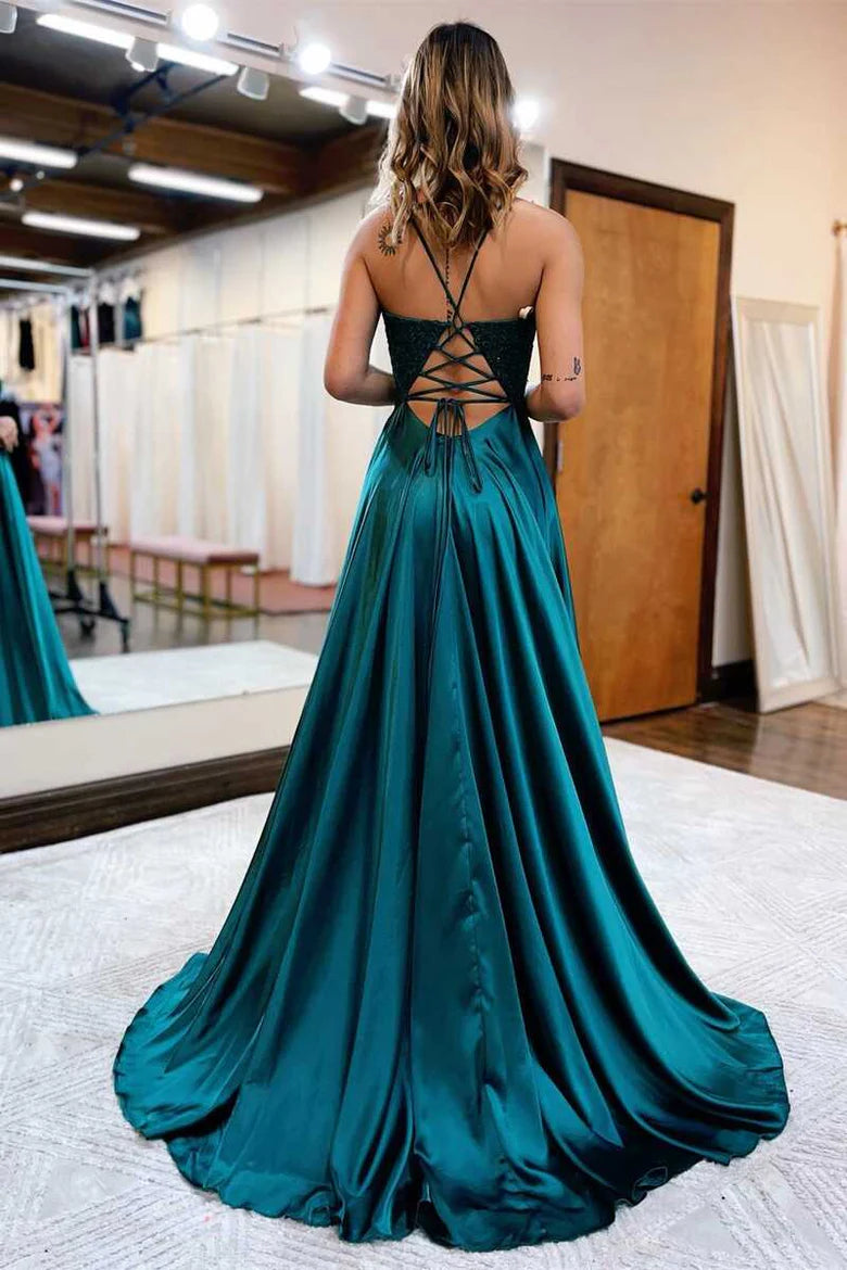 Beautiful Lace Lace-Up Long Prom Dress
