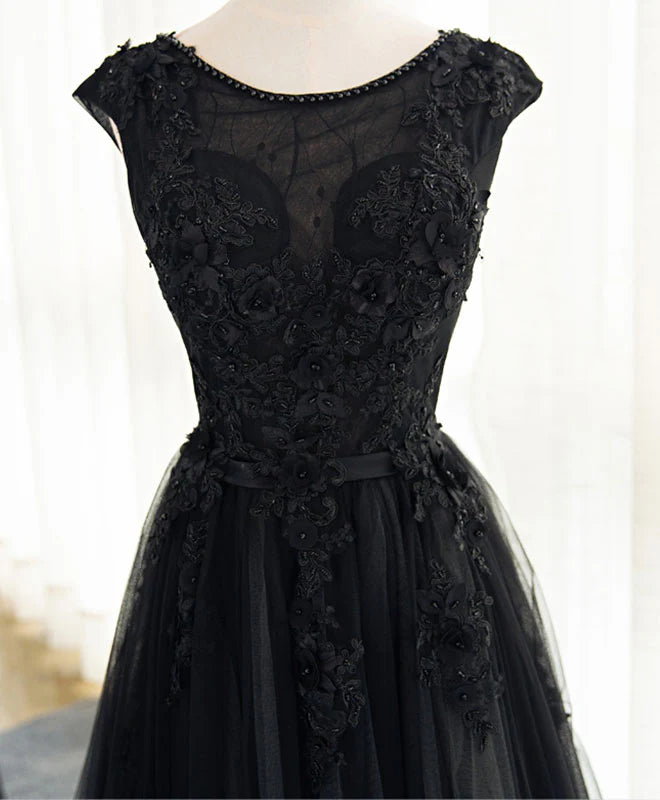 A Line Tulle Lace Long Prom Dress Evening Dress
