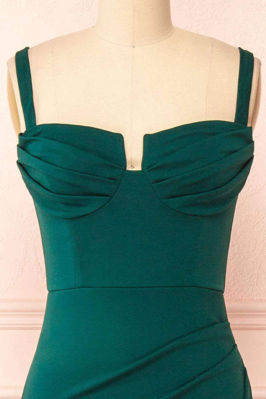 Corset Top Straps Maxi Dress with Slit