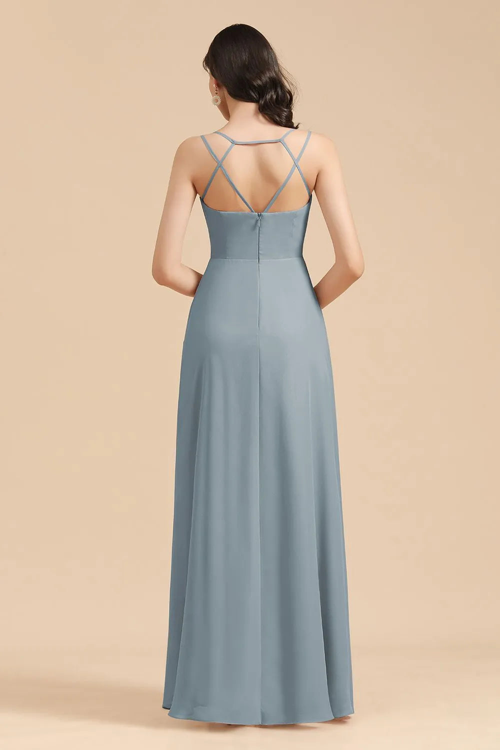 Spaghetti Strap A-line Sleeveless Bridesmaid Dress