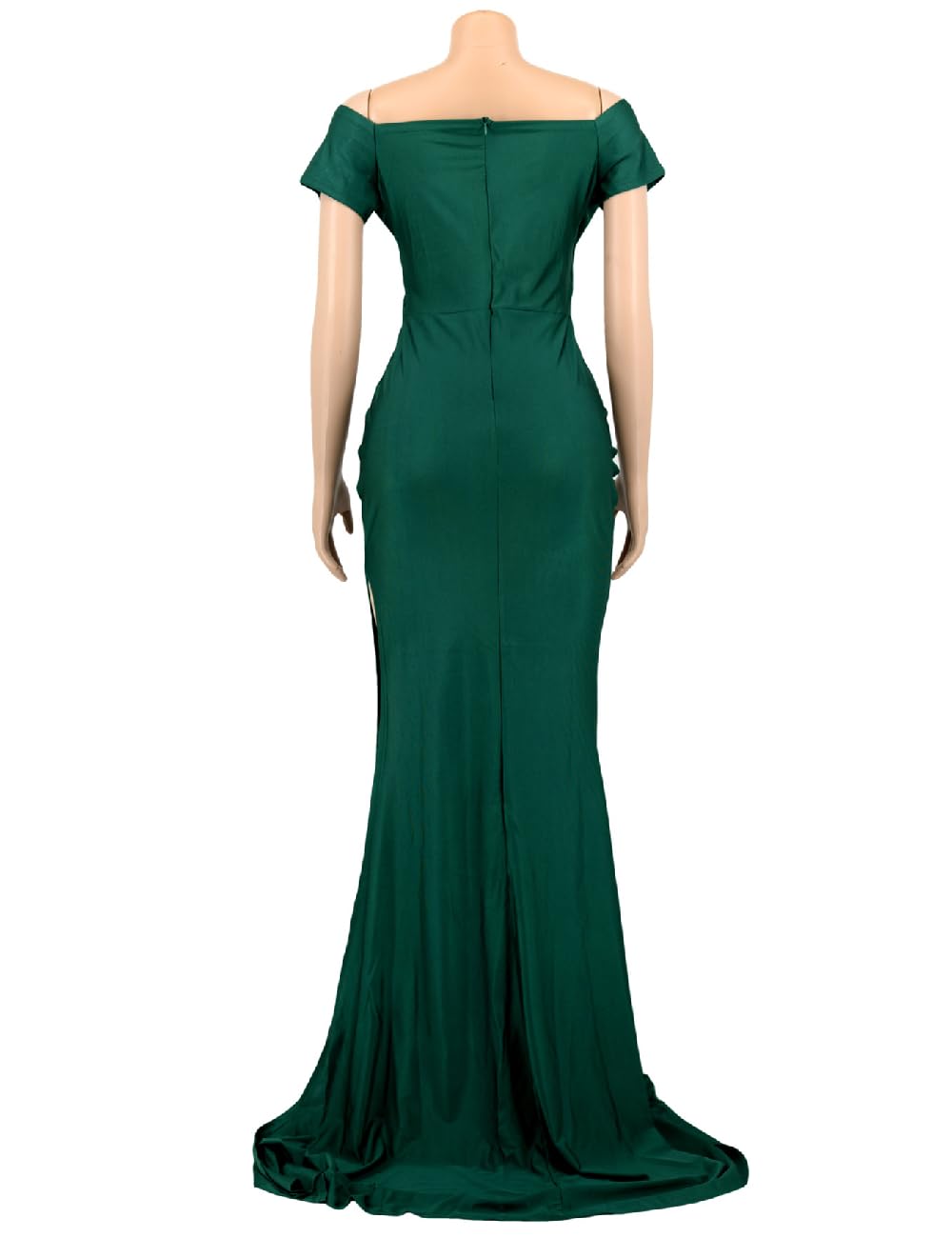 Dark Green Womens Off Shoulder Sexy V Neck High Split Long Dress Formal Cocktail Prom Dress
