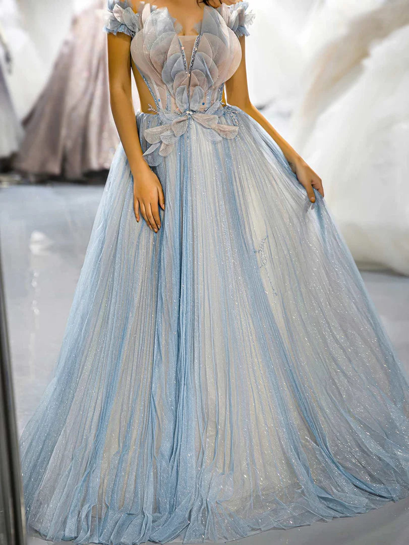 Sparkling and shining A-Line Petal Prom Dress
