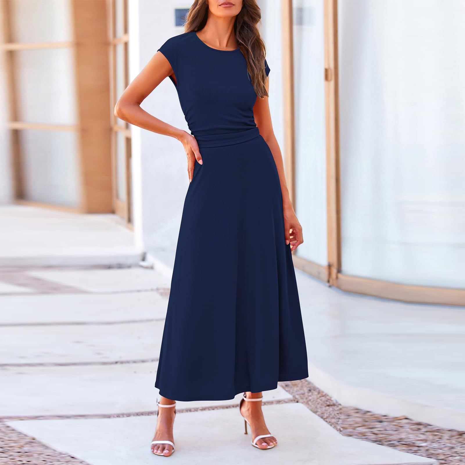 Casual Two Piece Skirt Set Sleeveless Long Ball Gown Suitable For Evening Dresses