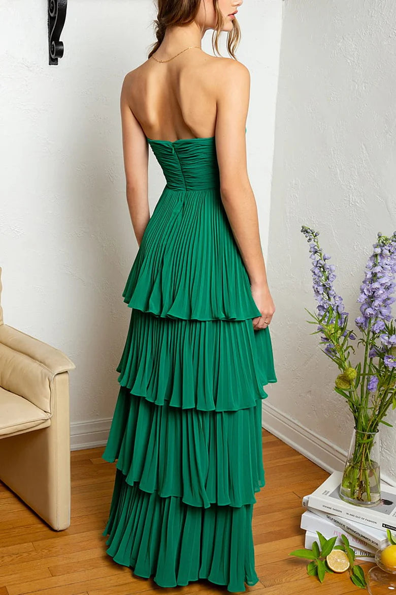 Strapless Multi-Layer Long Formal Dress