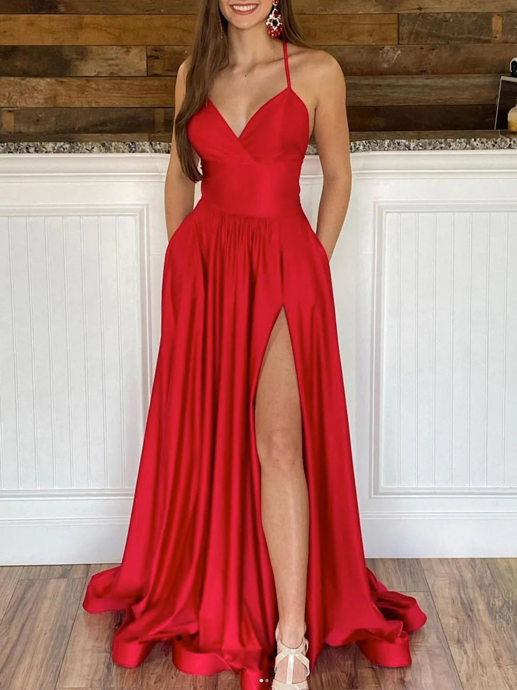Red Long Prom Dresses Red Formal Graduation Dresses
