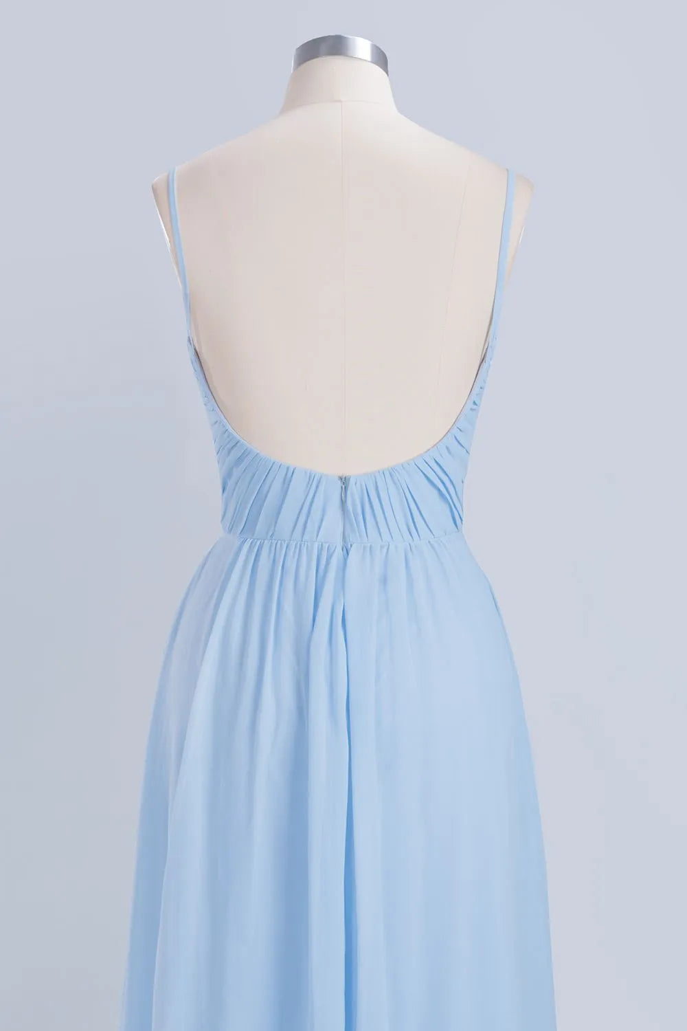 Long A-Line V-Neck Spaghetti Straps Floor-Length Chiffon Bridesmaid Dresses