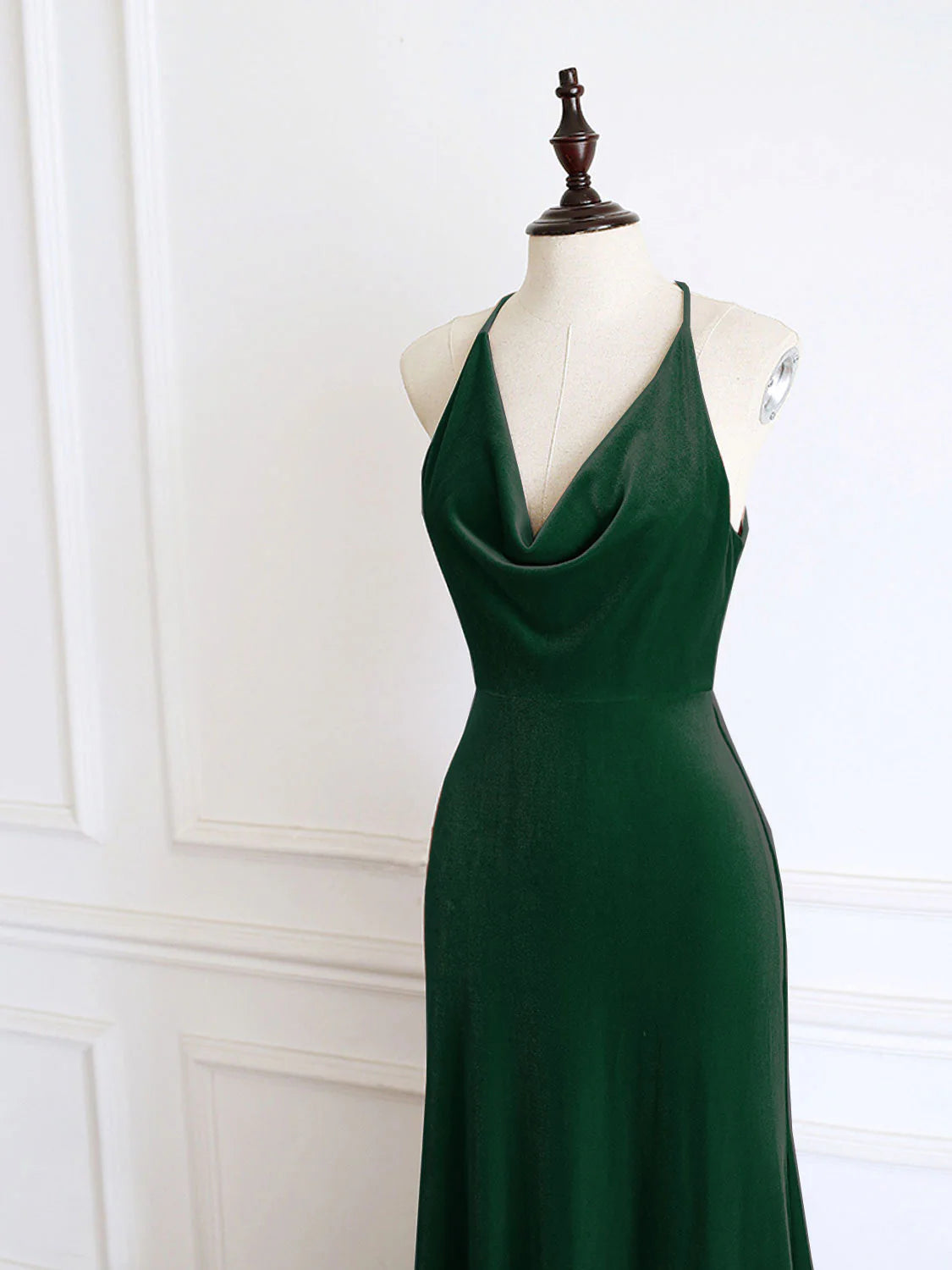 Mermaid Velvet Long Party Dress Green Formal Evening Dresses