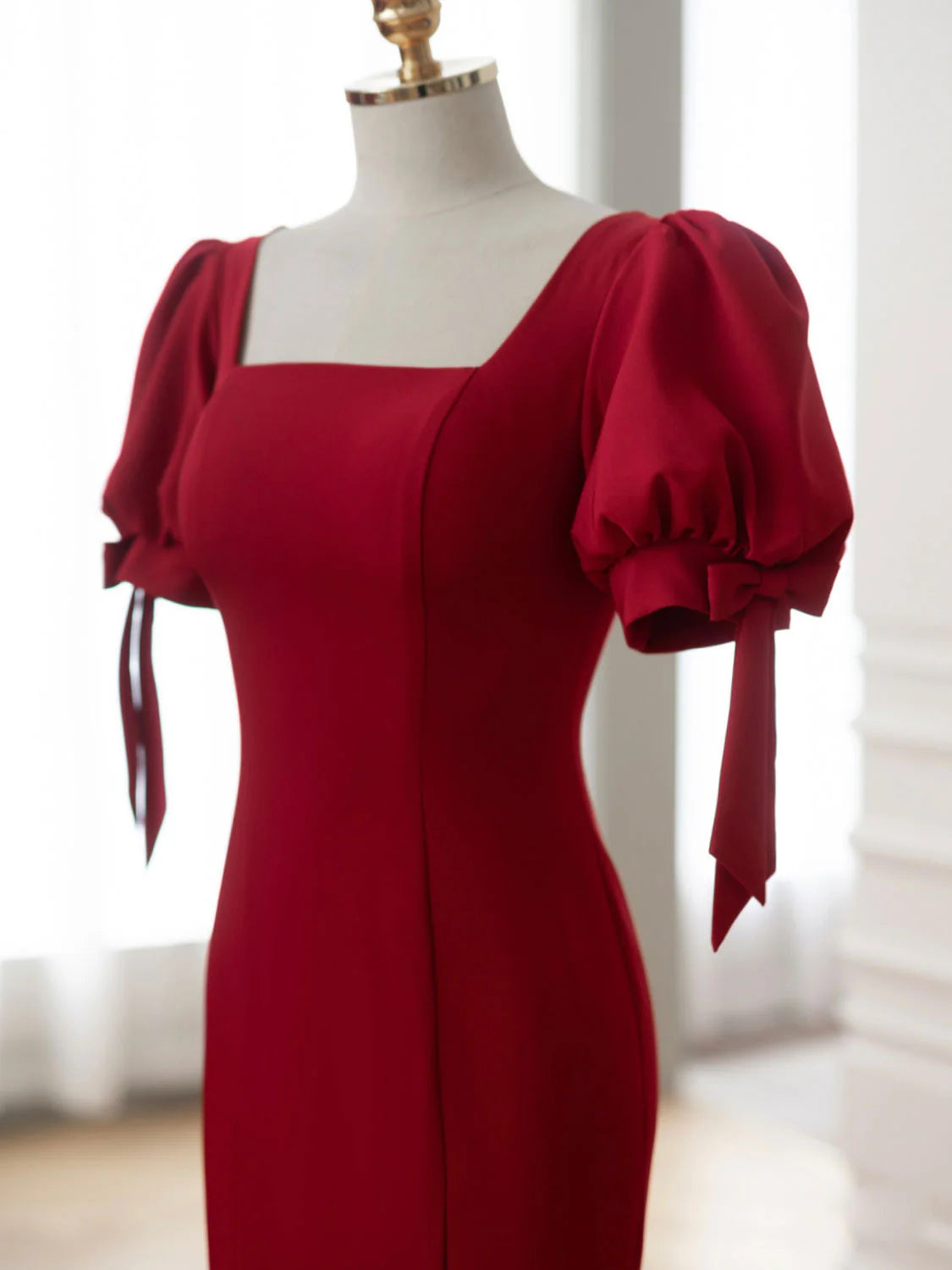 Mermaid Long Prom Dresses Burgundy Formal Dress