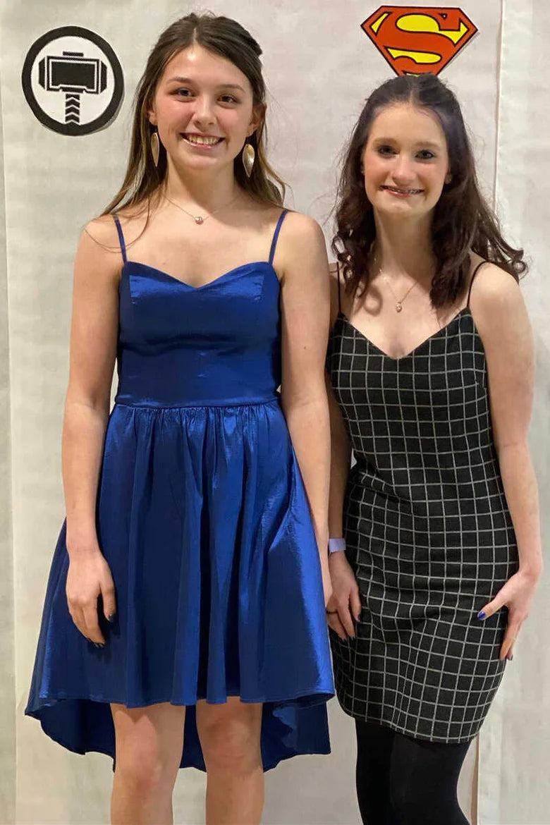 Royal Blue Straps Homecoming Dress
