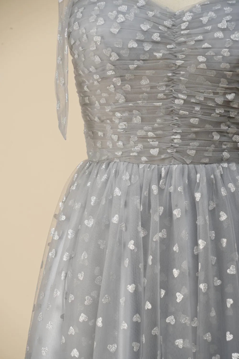 A-Line Tea Length Spaghetti Tulle Party Dress