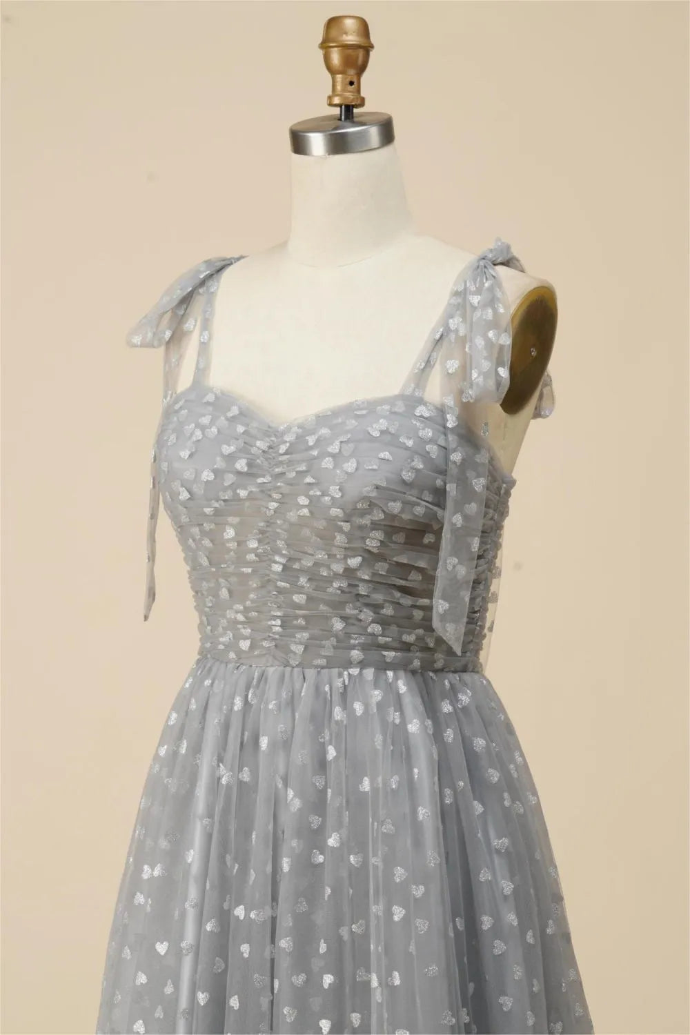 A-Line Tea Length Spaghetti Tulle Party Dress