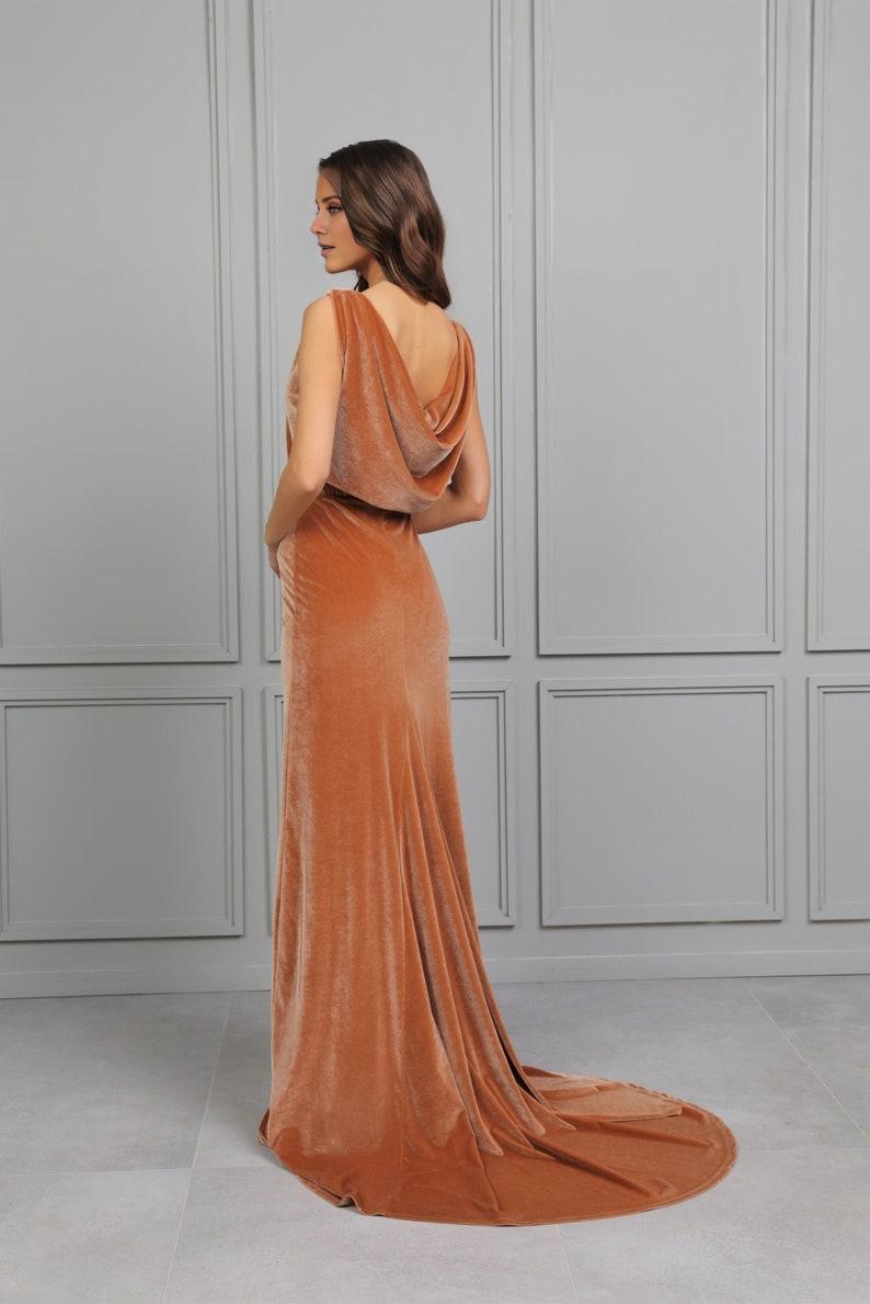 Prom dress velvet dress Evening gown cowl back sleeveless dress gala dress mermaid dress