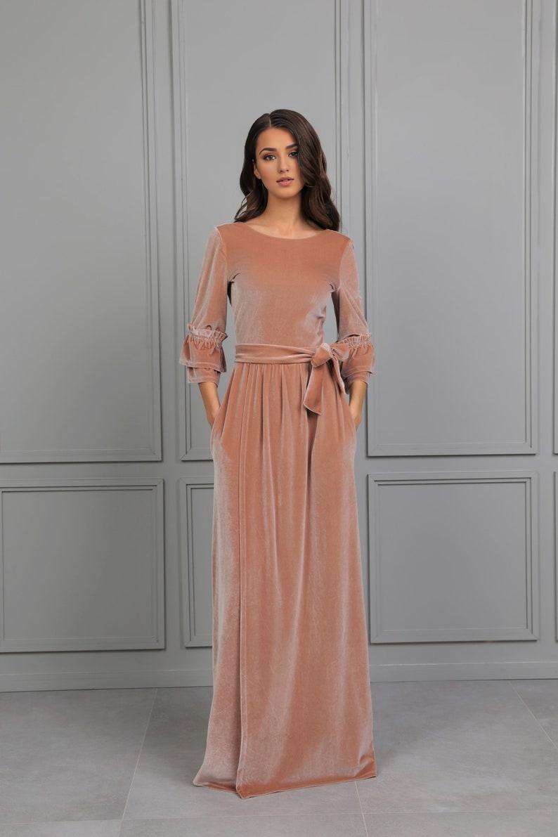 Prom Dress Velvet Dress Women Dress Evening Dress Backless Dress Slit Dress Wedding Guest