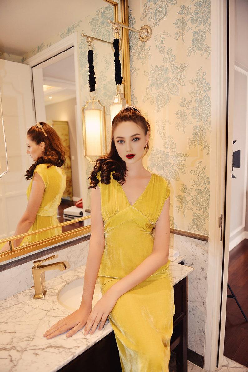 Velvet Prom Dress Maxi  Wedding Guest Dress  Full Length Velvet Dress