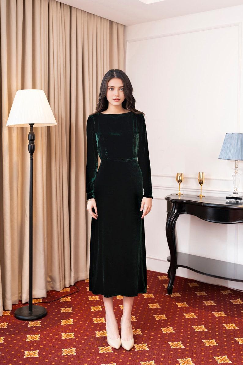 Ready to ship  Mulberry Silk Velvet Dress  Backless Long Prom Dress Maxi Dress Women