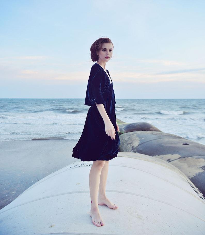 Velvet Gown Women  Bridesmaids Velvet Dress  Short Velvet Dress