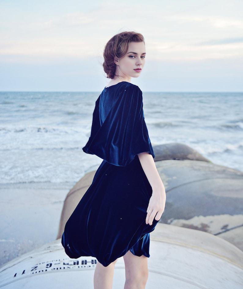 Velvet Gown Women  Bridesmaids Velvet Dress  Short Velvet Dress