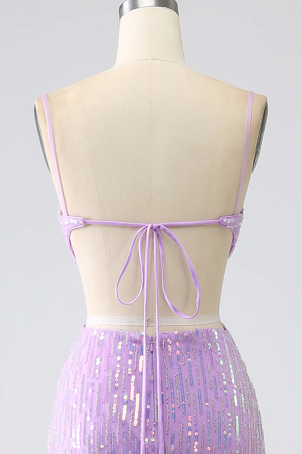 Sparkly Mermaid Spaghetti Straps Sequins Prom Dress with Slit