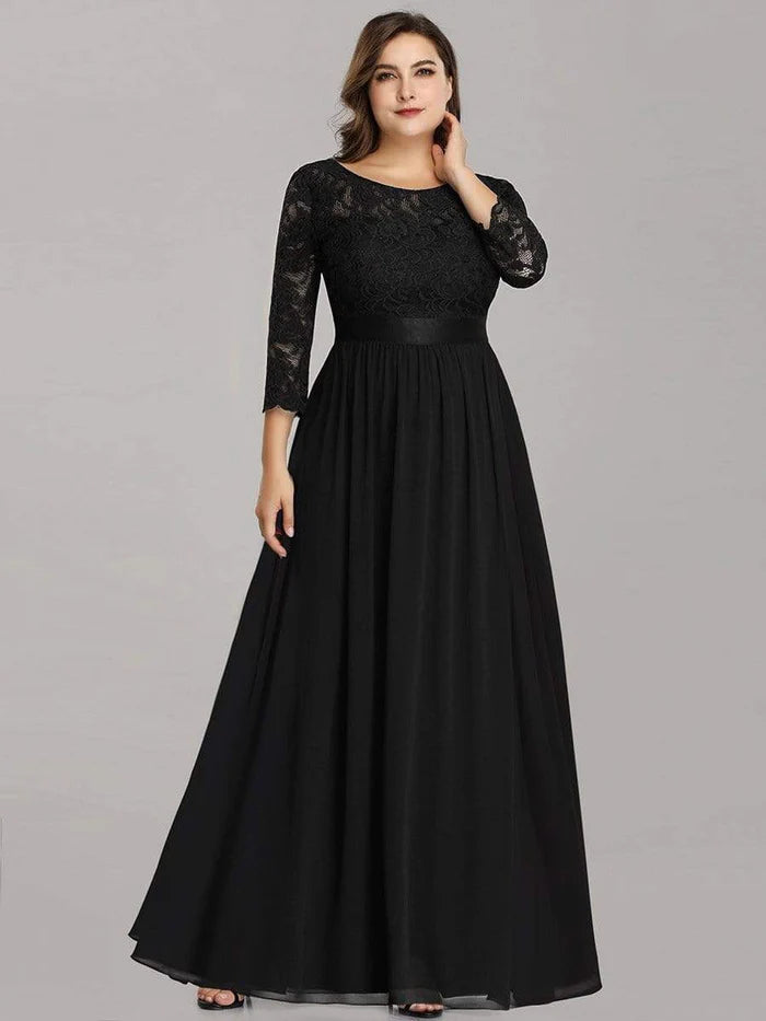 Stylish Cold Shoulder Flare Sleeves Flowy Bridesmaid Dress