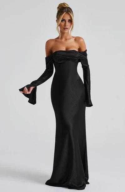 Beautiful A-Line Off the Shoulder Long Sleeve Formal Prom Dress