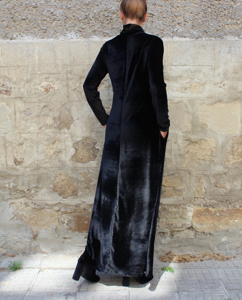 Women Velvet Dress Black Maxi Dress Elegant Dress Formal Dress Evening Dress Velvet Clothing Plus Size Dress Extravagant Dress