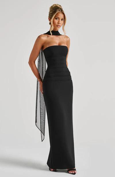 Sexy Simple Black A-Line Off the Shoulder Long Formal Prom Dress