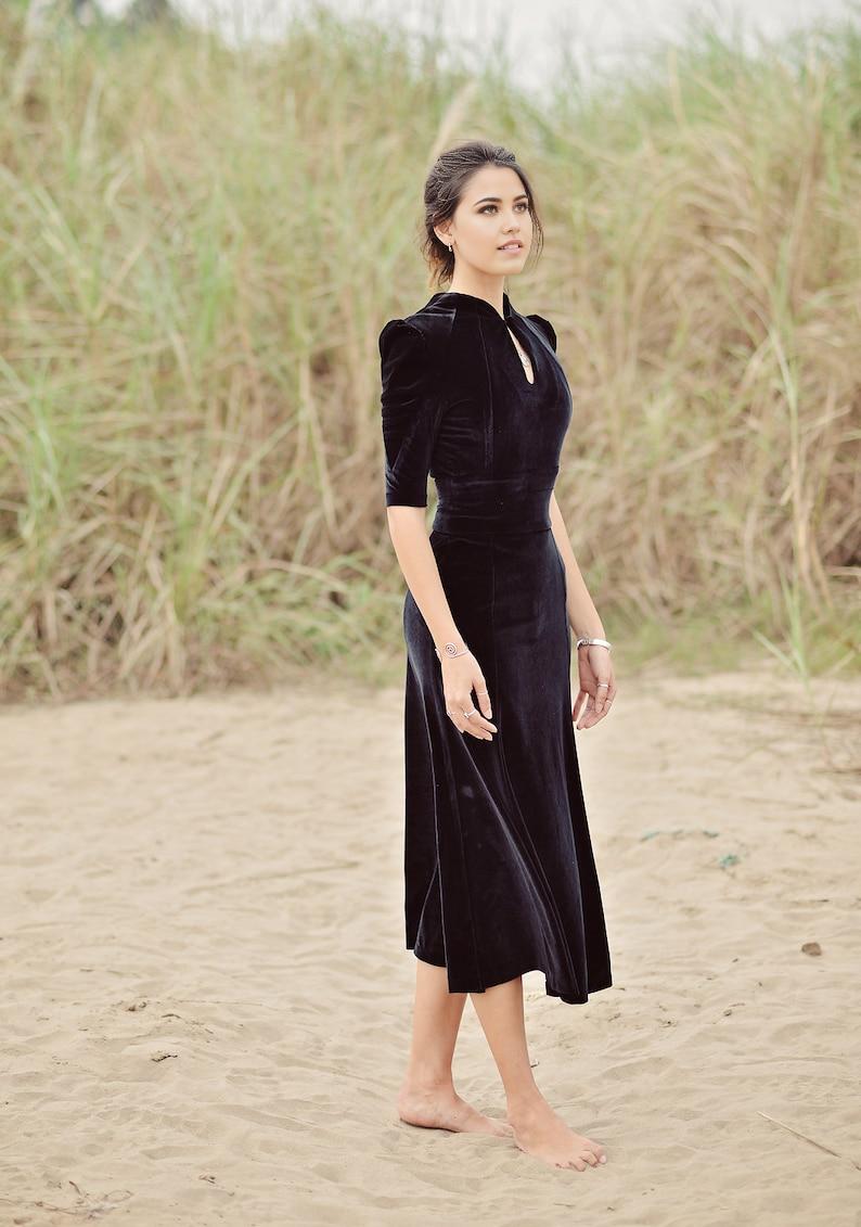 Velvet Dress Black  Women Velvet Dress  Velvet Formal Dress