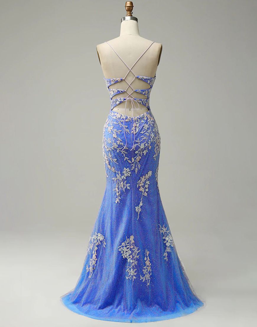 Mermaid V-Neck Prom Dress With Appliques