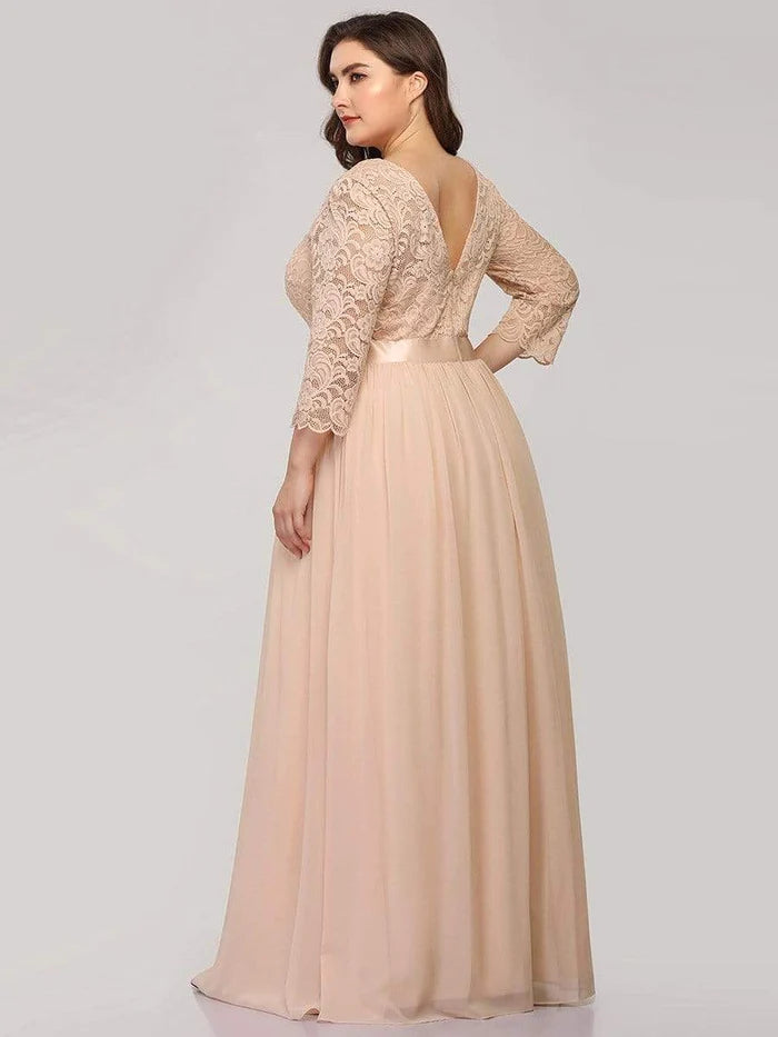 Stylish Cold Shoulder Flare Sleeves Flowy Bridesmaid Dress