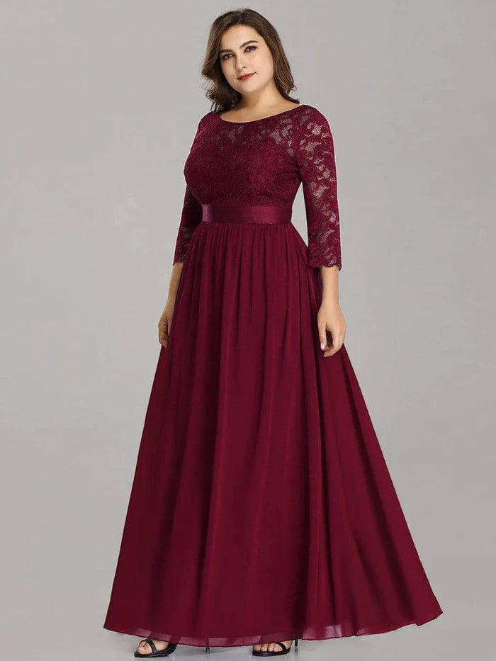 Stylish Cold Shoulder Flare Sleeves Flowy Bridesmaid Dress