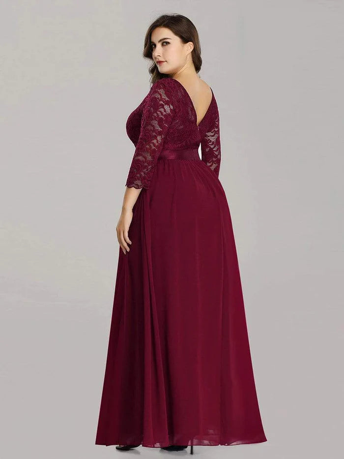 Stylish Cold Shoulder Flare Sleeves Flowy Bridesmaid Dress